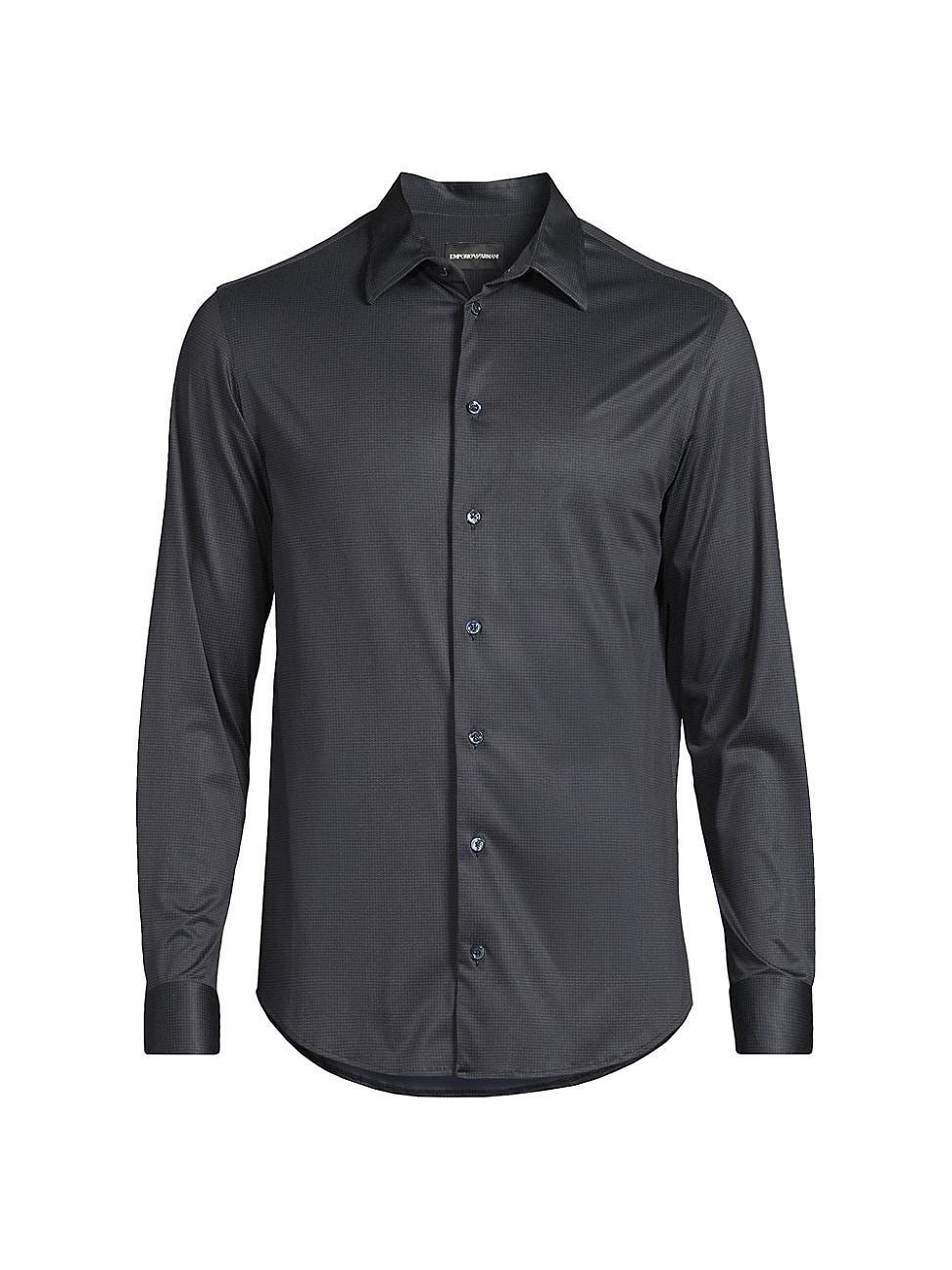 Mens Mini Check Button-Front Shirt Product Image