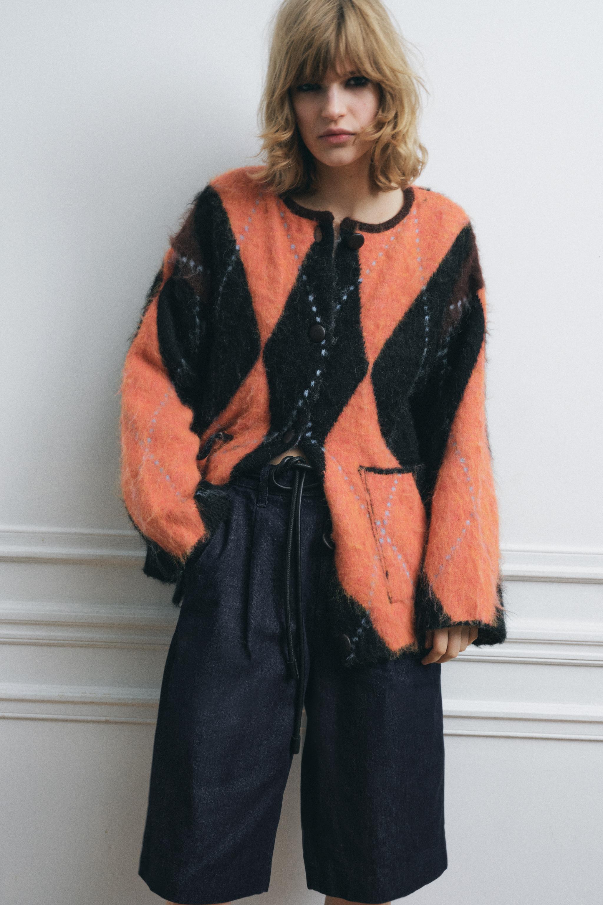 KNIT JACQUARD CARDIGAN Product Image