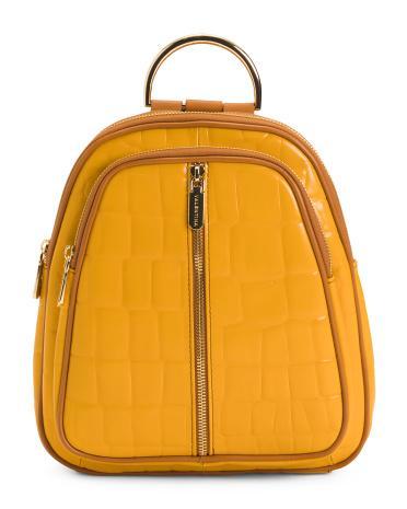 Leather Center Zip Backpack for Women Product Image