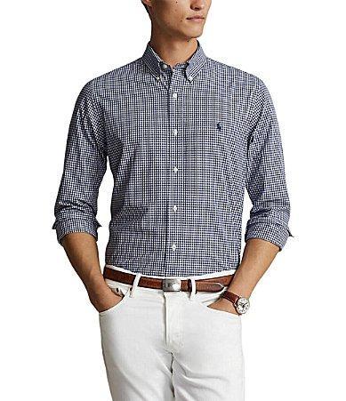 Polo Ralph Lauren Cotton Stretch Poplin Gingham Check Slim Fit Button Down Shirt Product Image