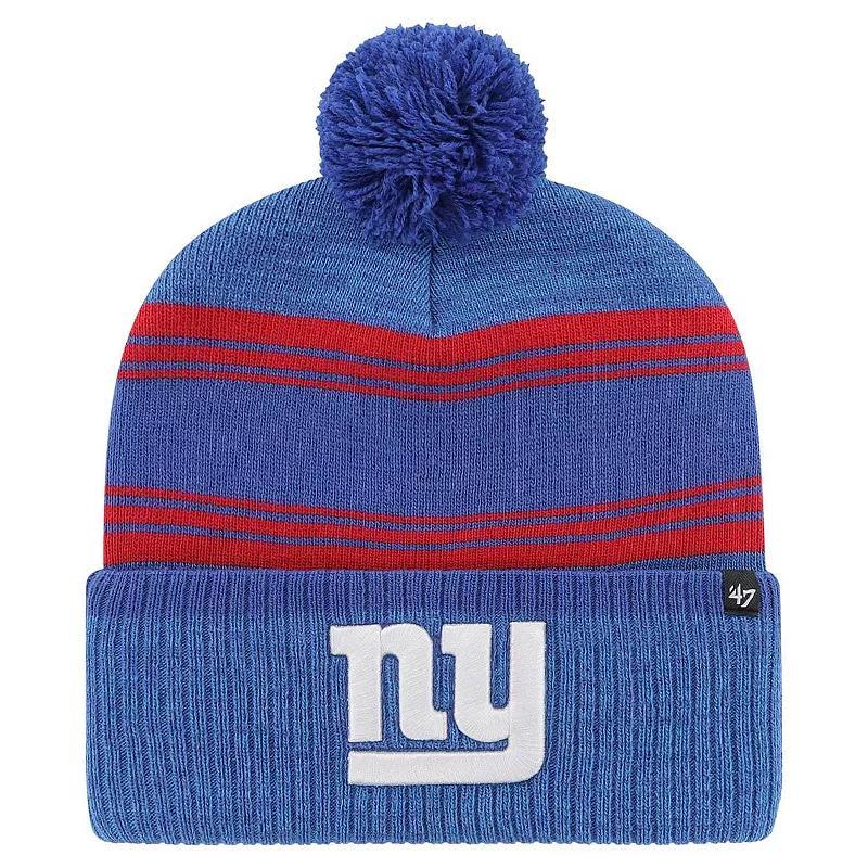 Mens 47 Royal New York Giants Fadeout Cuffed Knit Hat with Pom Product Image