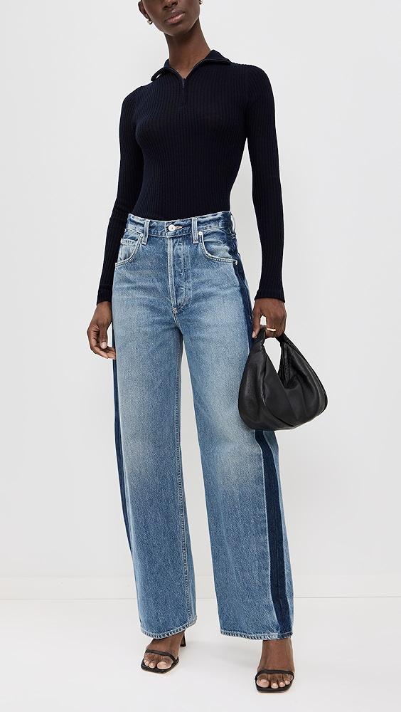 Citizens of Humanity Ayla Baggy Jeans with Tuxedo Stripe | Shopbop Product Image