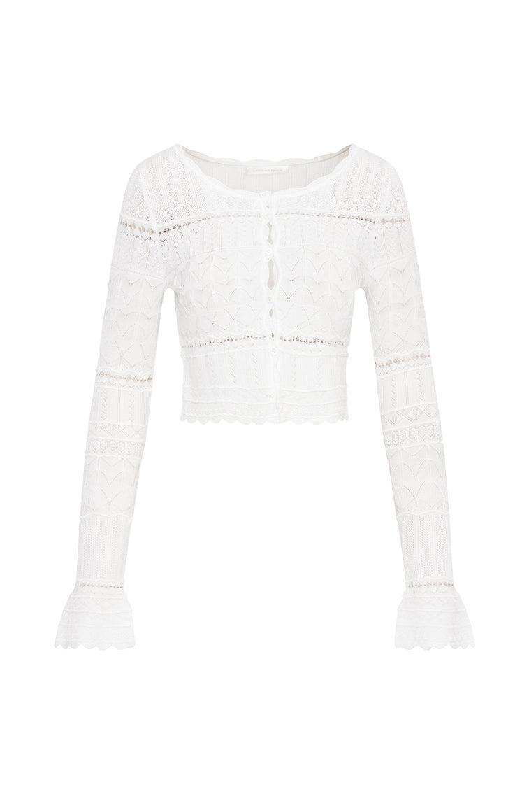 Media Pointelle Scallop Cardigan Product Image