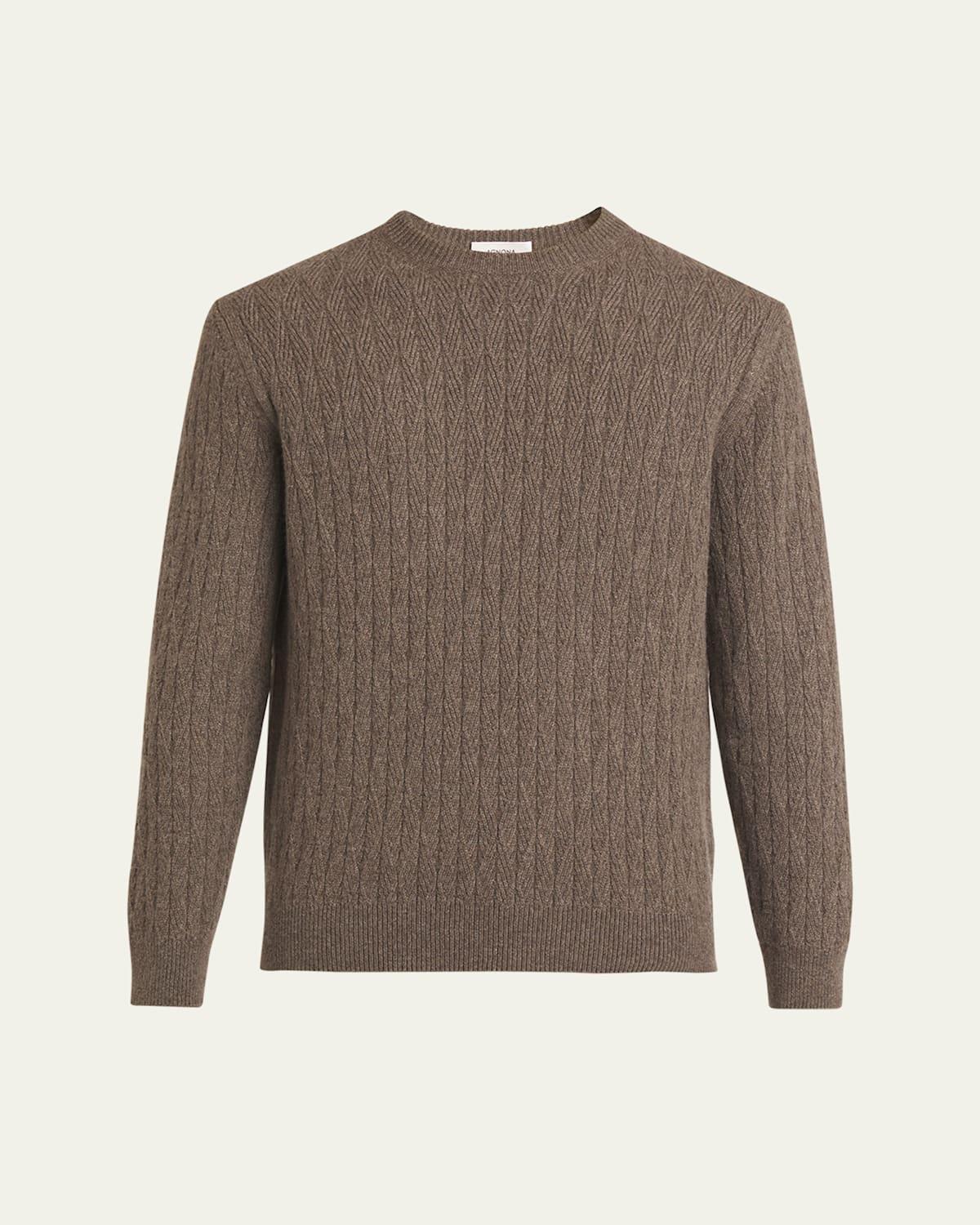 Mens Cable Ribbed Cashmere Sweater Product Image