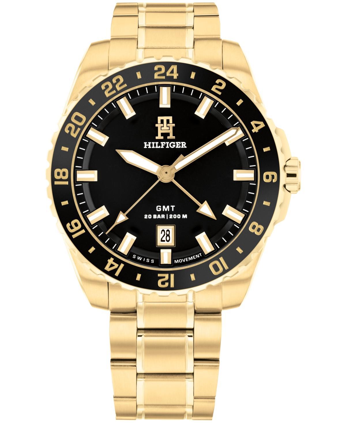 Tommy Hilfiger Mens Quartz Gold-Tone Stainless Steel Watch 44mm - Gold Product Image