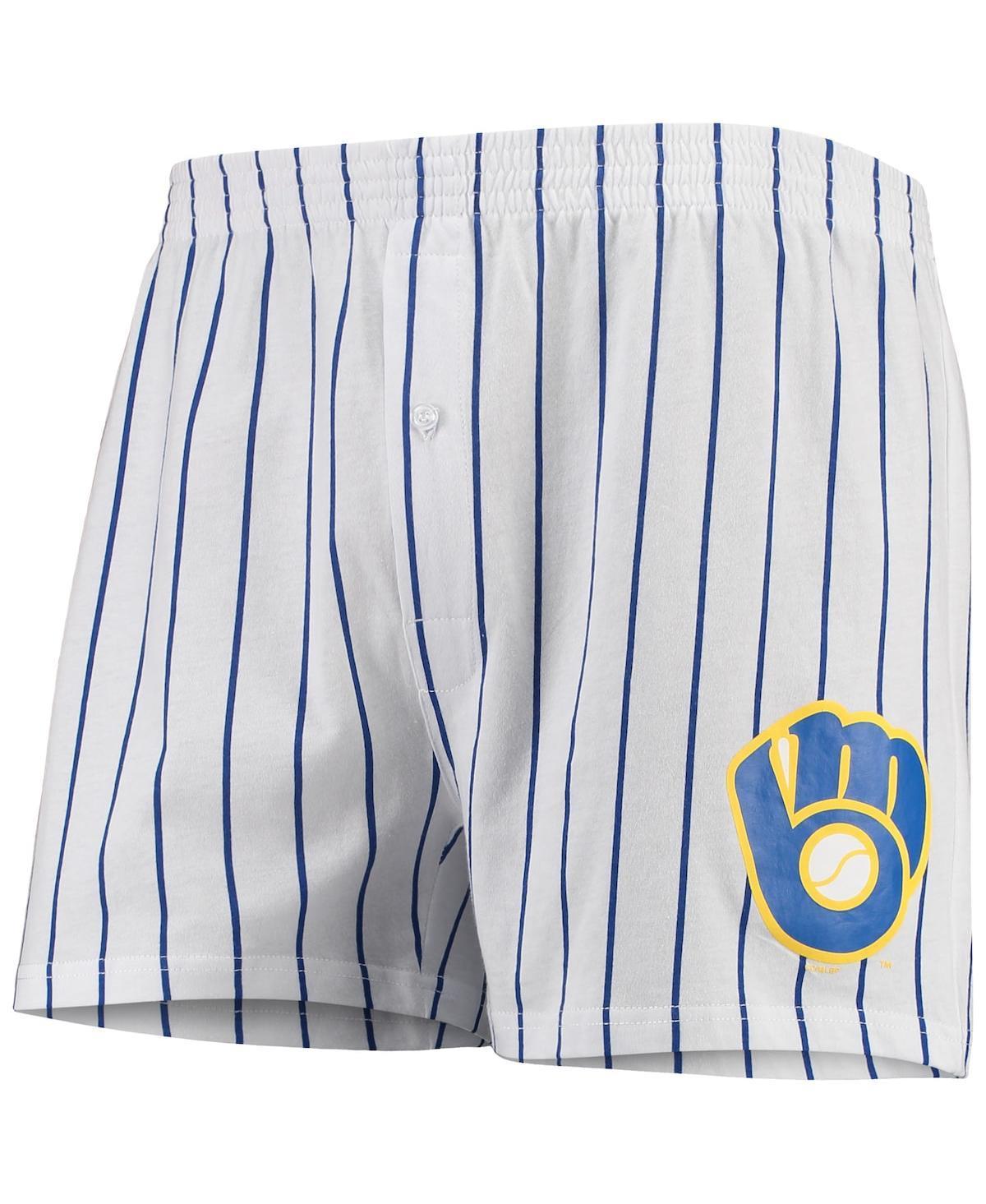 Mens Concepts Sport White Milwaukee Brewers Vigor Boxer Shorts Product Image