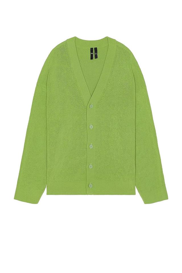 Y-3 Yohji Yamamoto Knit Cardigan in team rave green - Green. Size M (also in L). Product Image