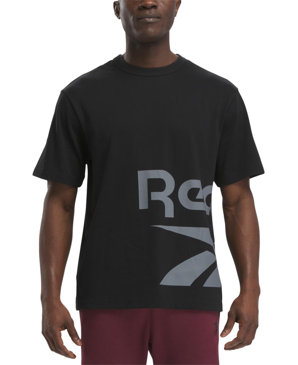 Reebok Mens Regular-Fit Side Vector Logo Graphic T-Shirt - Mgh/red Product Image