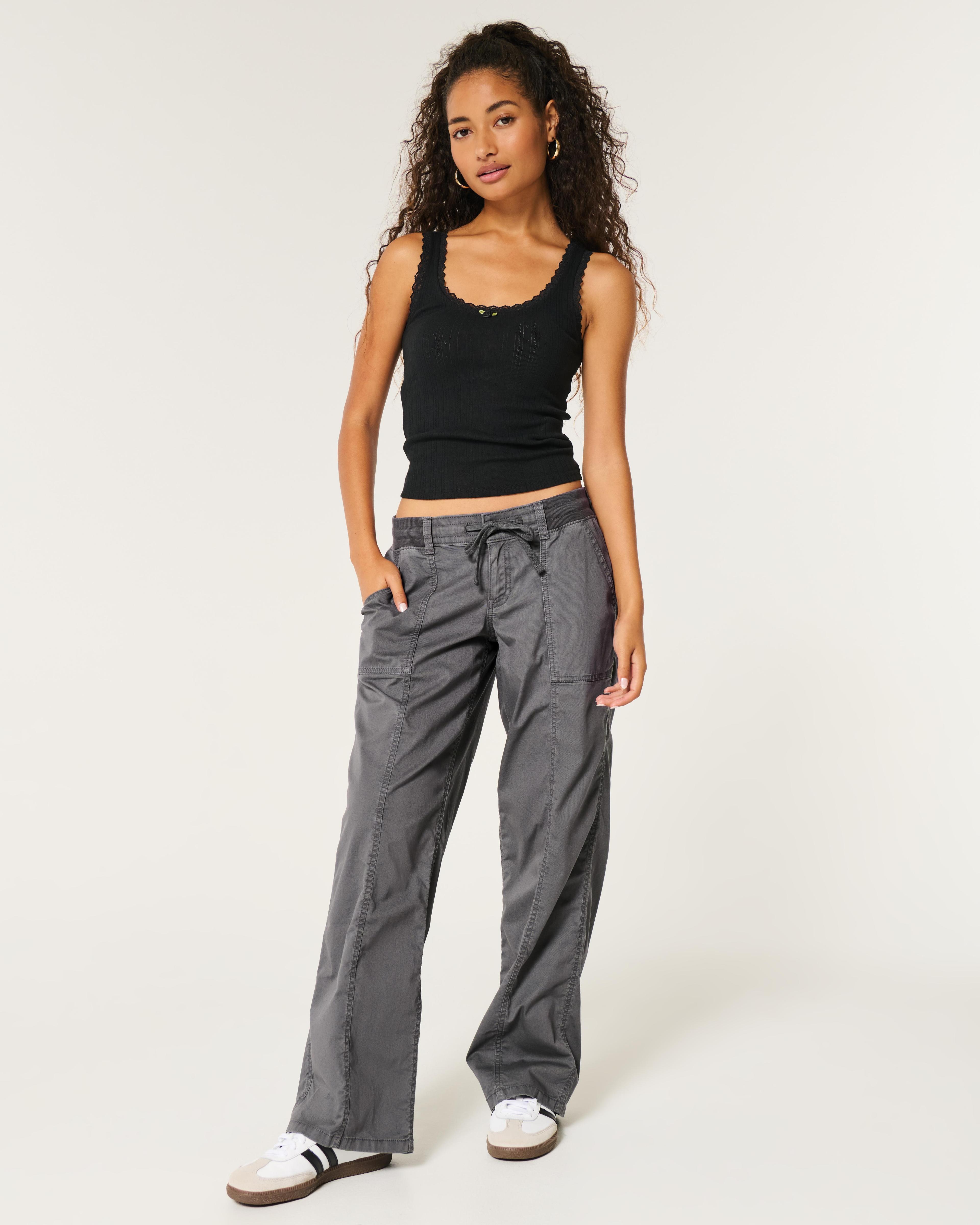 Ultra Low-Rise Poplin Baggy Pants Product Image