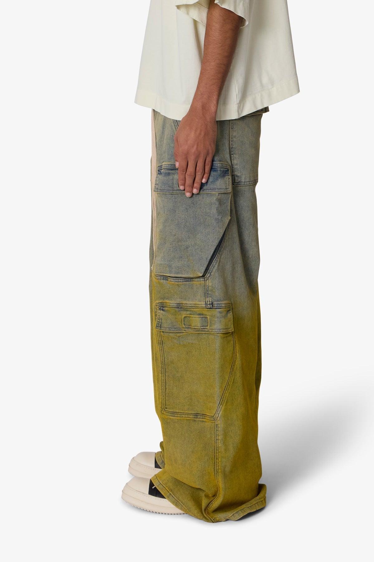 K13 Rave Double Cargo Pants - Blue/Yellow Product Image