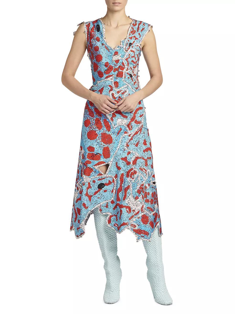 Patchwork Frogs Midi-Dress Product Image