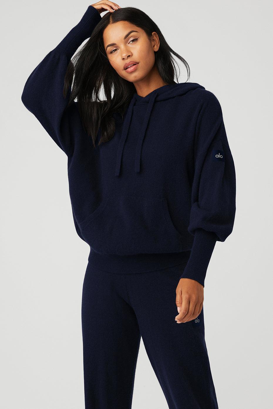 Cashmere Jet Set Hoodie - Navy Female Product Image