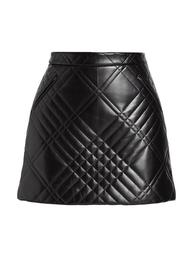 Womens Casia Quilted Leather Miniskirt Product Image