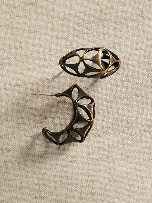 Cabochon Hoop Earrings &#124 Marina Massone Product Image