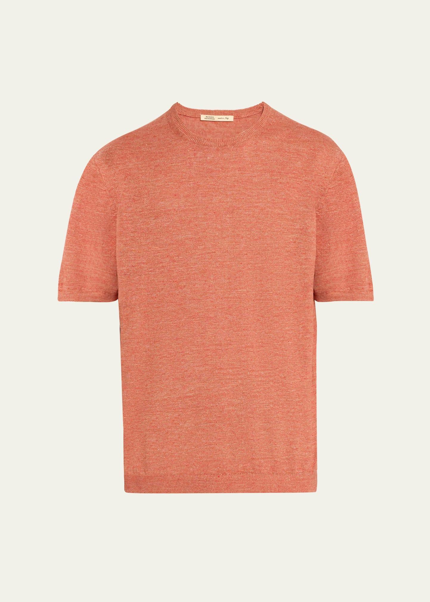 Mens Linen Melange Crewneck T-Shirt Product Image