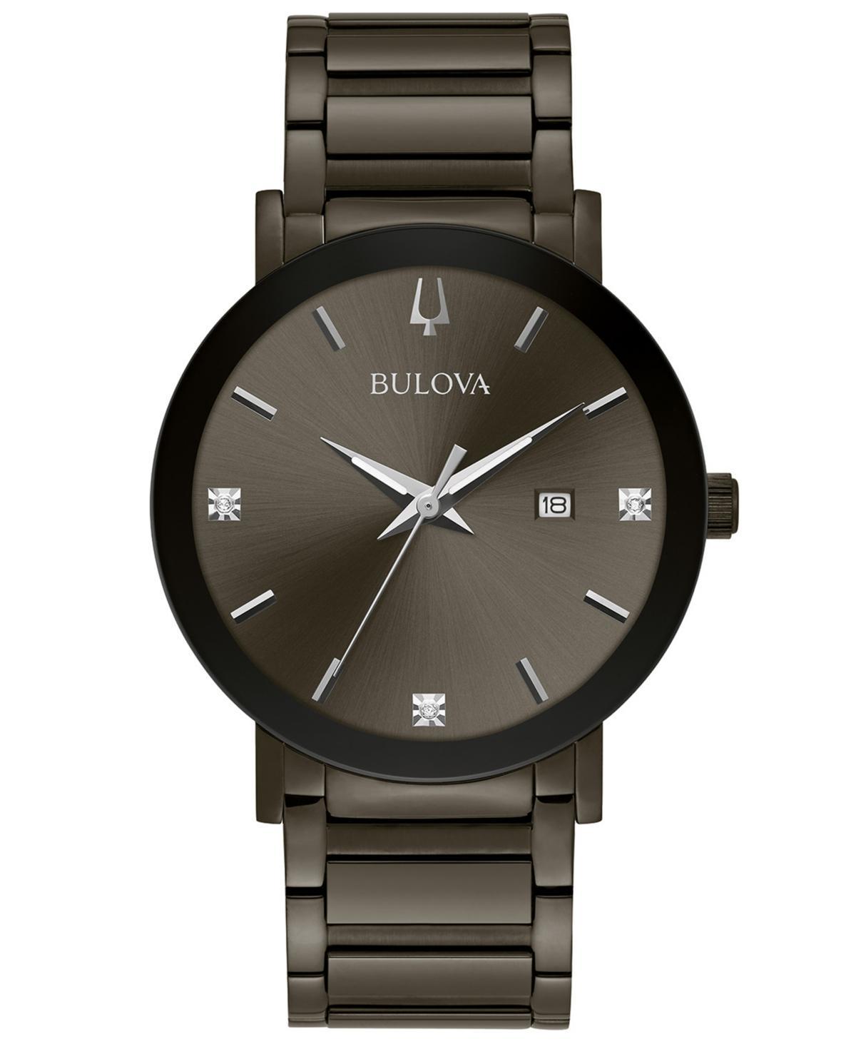 Bulova Mens Millennia Diamond-Accent Gray Stainless Steel Bracelet Watch 42mm Product Image