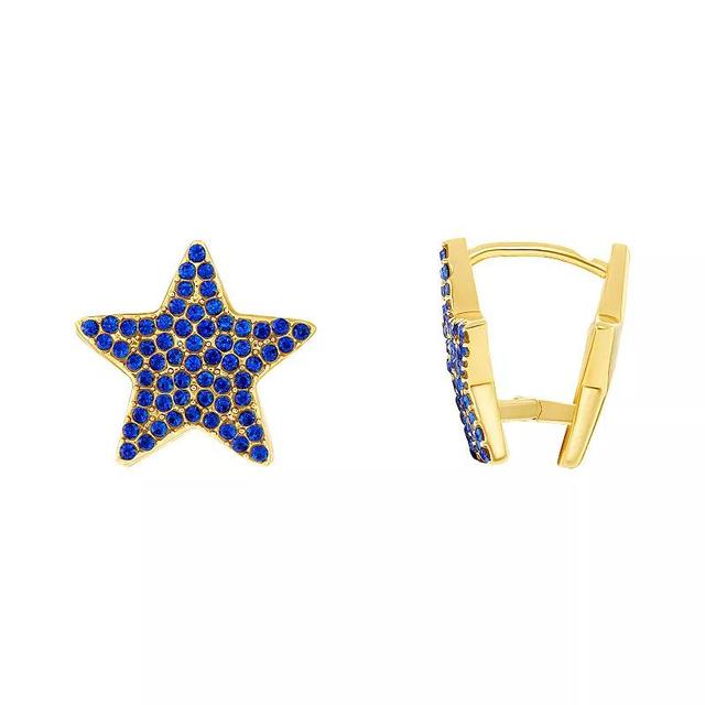 Emberly Pave Glass Star Earrings, Womens, Blue Product Image