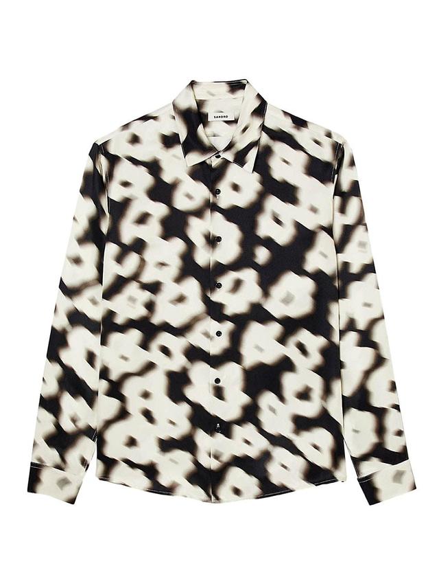 Sandro Blurry Flowers Loose Fit Shirt Product Image