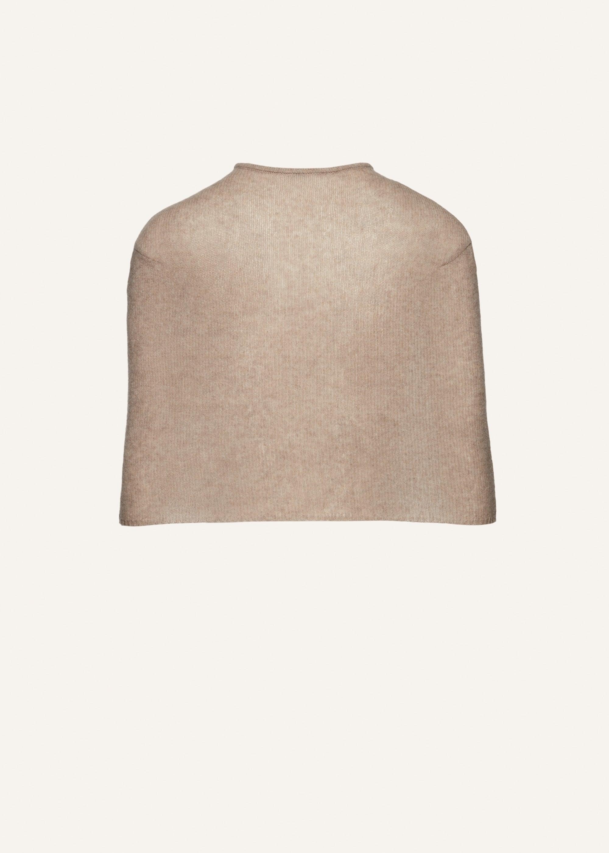 Cashmere knit shawl in beige Product Image