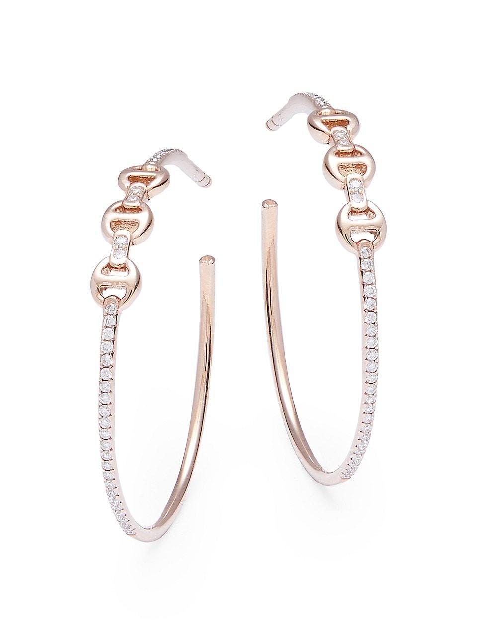 Womens La Poussette 18K Yellow Gold & Diamond Mini Hoop Earrings Product Image