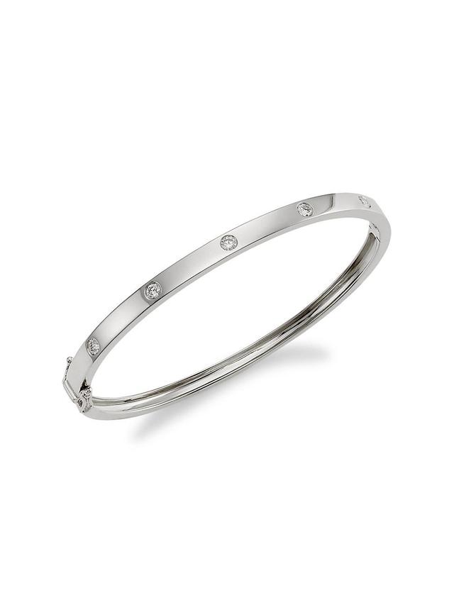 Womens 14K White Gold & 0.38 TCW Diamond Bangle Product Image