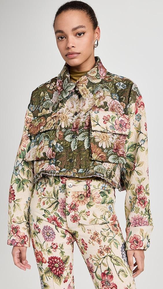 Marques Almeida Patchwork Brocade Cropped Overshirt | Shopbop Product Image