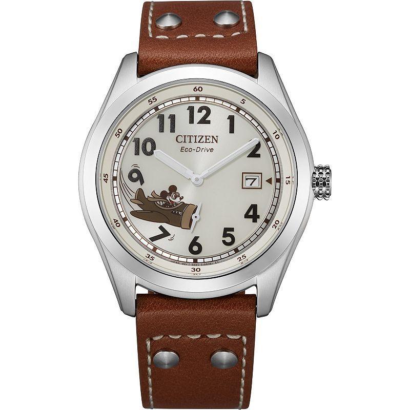 Disneys Mickey Mouse Mens Aviator Strap Watch by Citizen -BV1088-08W Brown Product Image