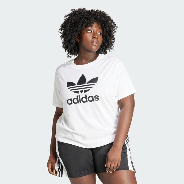 adidas Adicolor Trefoil Boxy Tee (Plus Size) Black 1X Womens Product Image