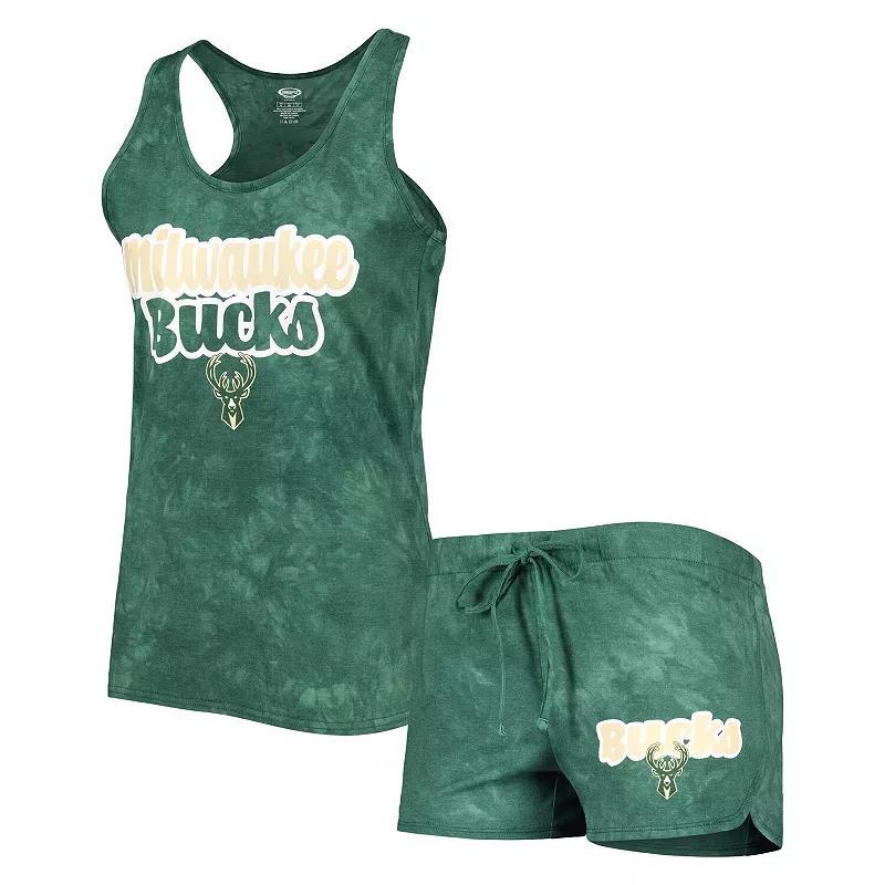 Womens Concepts Sport Hunter Green Milwaukee Bucks Billboard Tank Top & Shorts Sleep Set Multicolor Product Image