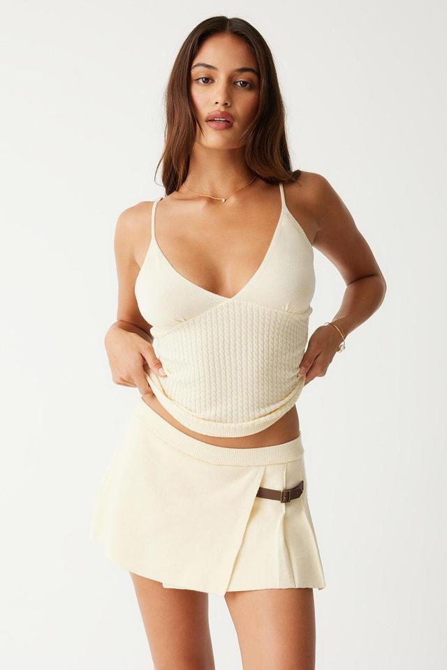 Carver Cloud Knit Pleated Skort - French Vanilla Product Image