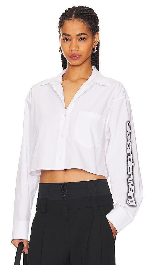 Button Down Cropped Shirt Product Image