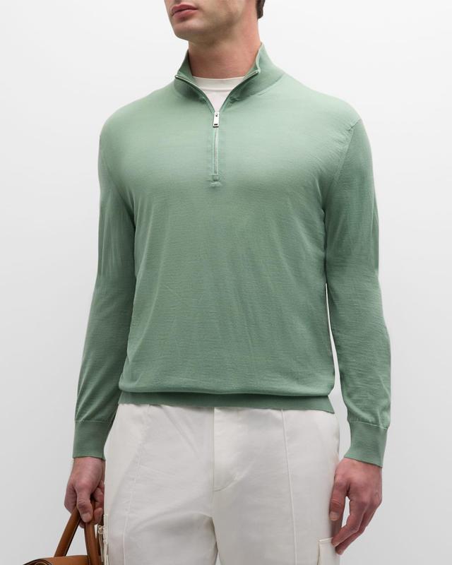 Mens Wool Quarter-Zip Sweater Product Image