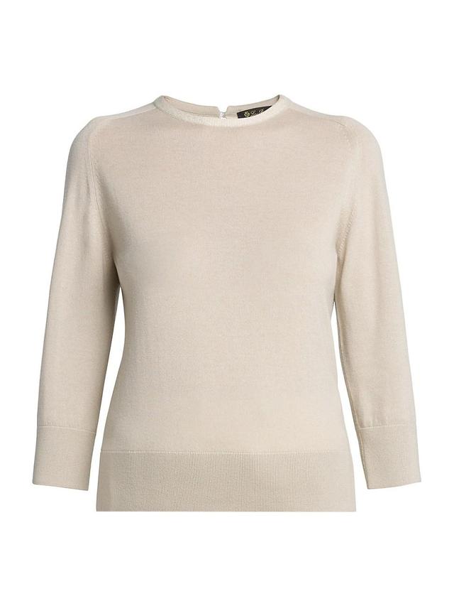 Womens Kiso Cashmere Three-Quarter-Length Sleeve Sweater Product Image