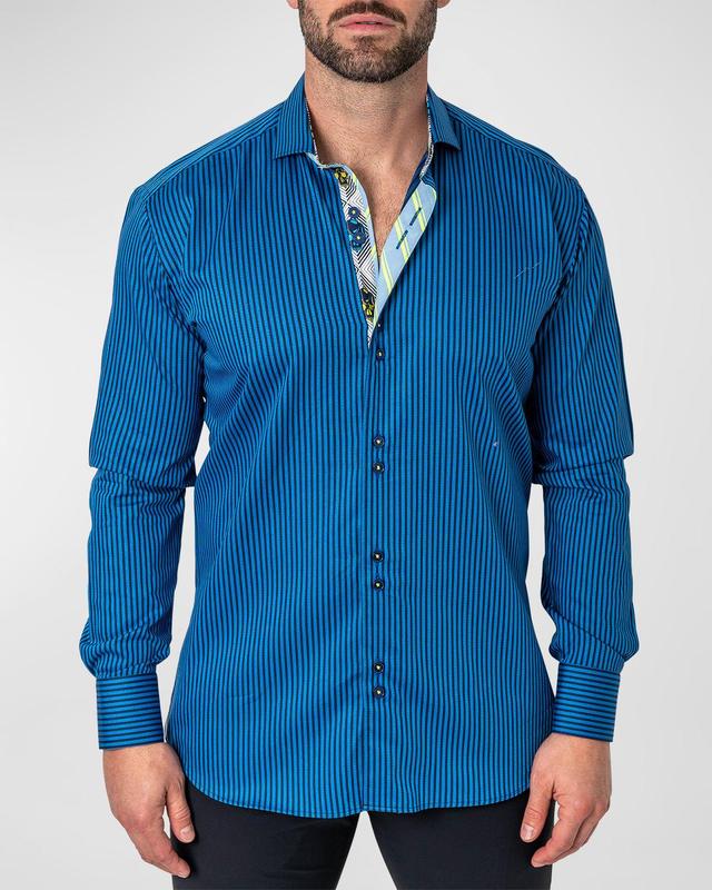 Maceoo Einstein Diamonds & Stripes Contemporary Fit Button-Up Shirt Product Image