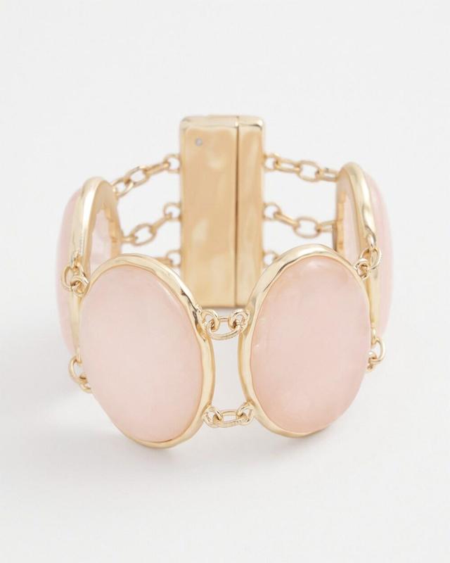 Rose Quartz Gold Tone Bracelet Product Image