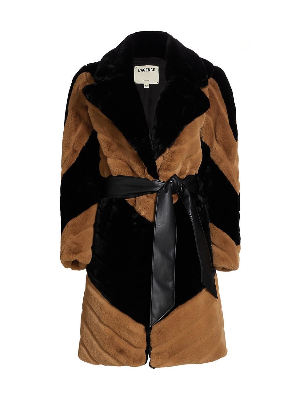 Womens Zoya Faux-Fur Belted Coat Product Image