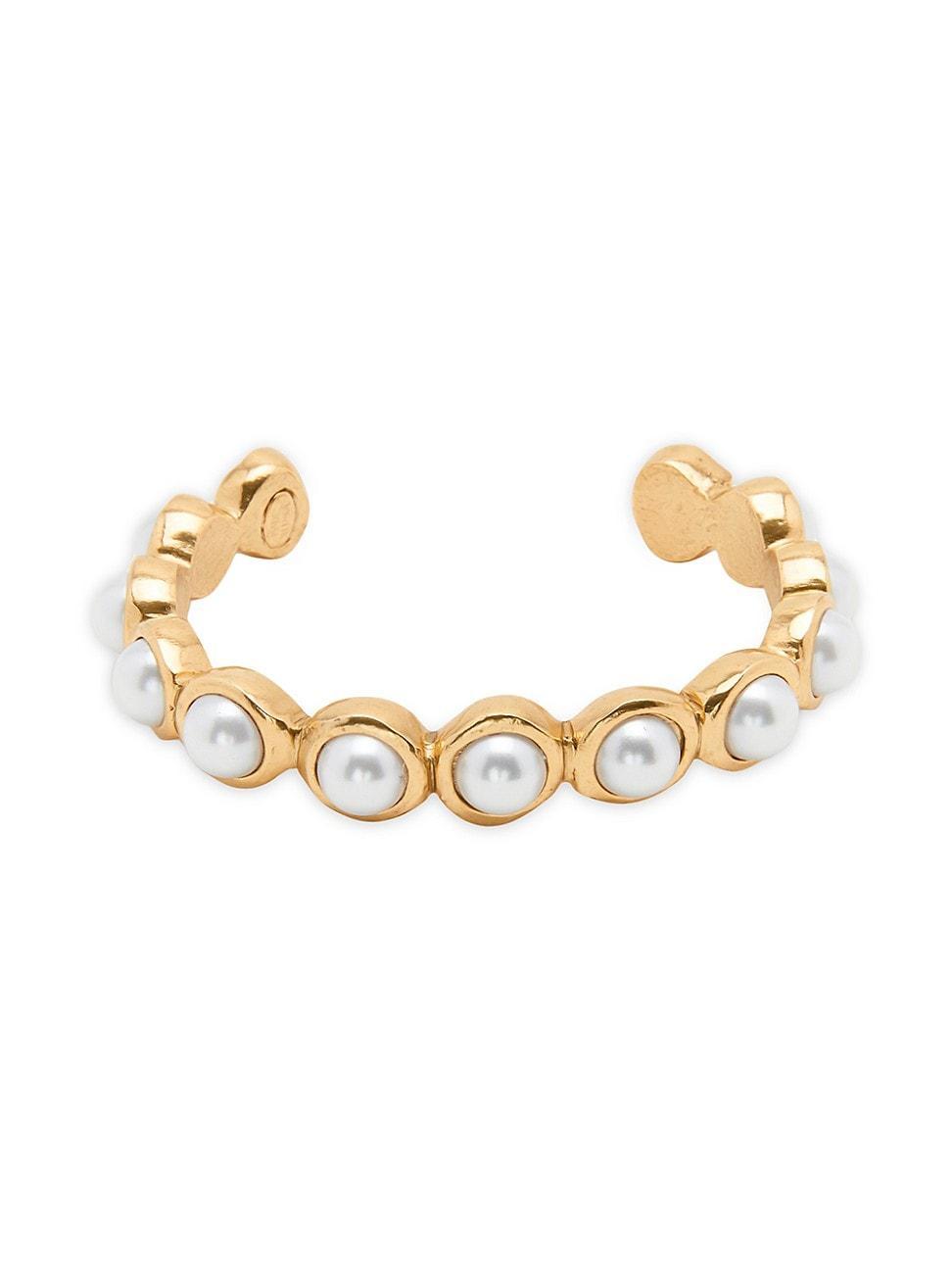 Womens Goldtone Mini Pearl Cuff Bracelet Product Image