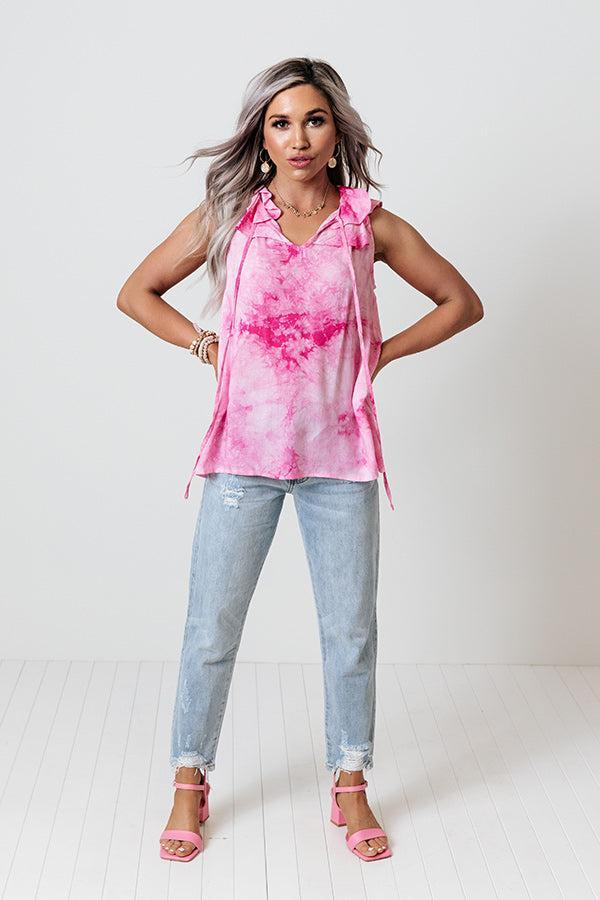 Sweet On Summer Tie Dye Shift Top in Pink Product Image