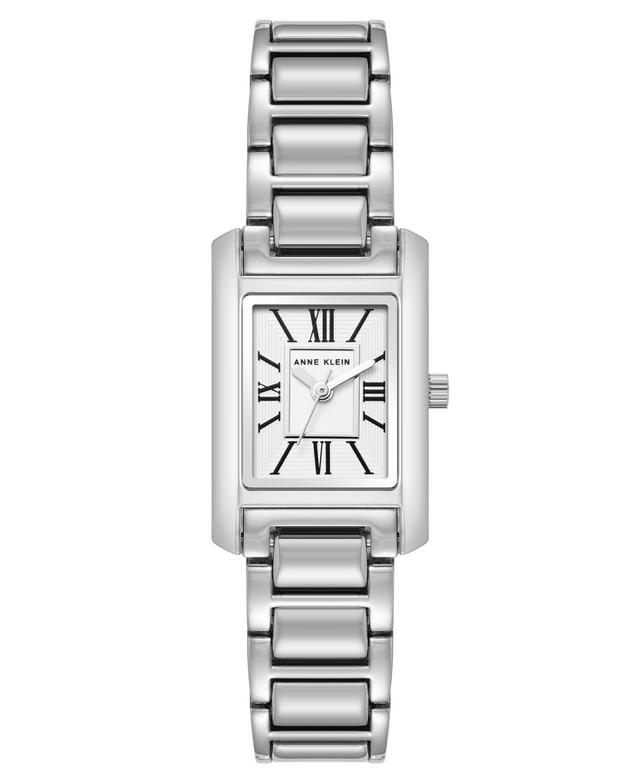 Anne Klein Womens Quartz Classic Rectangular Roman Numeral Silver-Tone Alloy Metal Watch Product Image