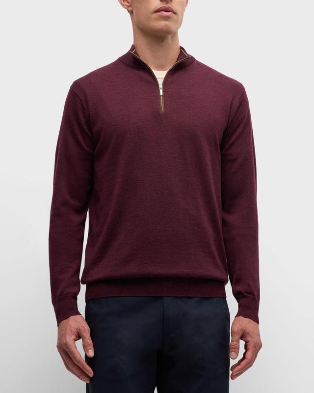 Men's Autumn Crest Suede-Trim Quarter-Zip Sweater Product Image