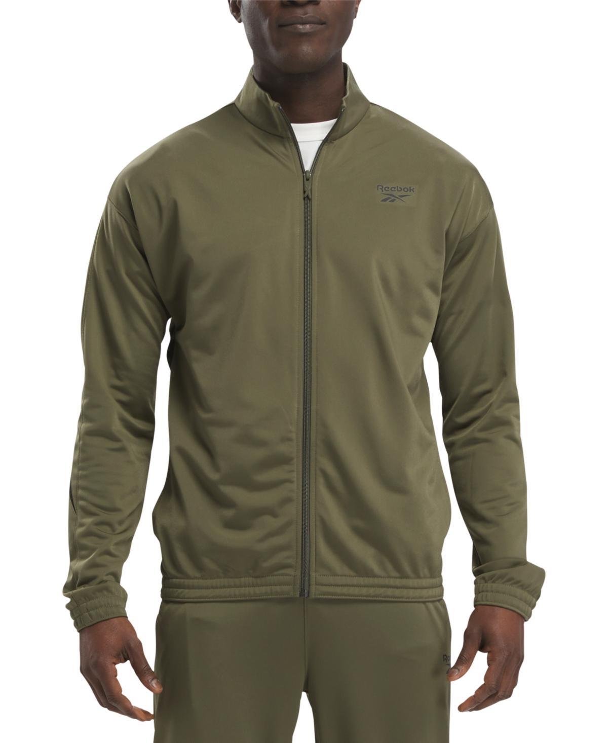 Reebok Mens Identity Vector Zip-Front Track Jacket - Pure Grey Product Image