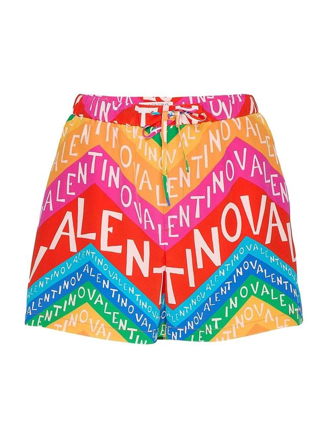 Womens Crepe De Chine Chevron 24 Shorts Product Image