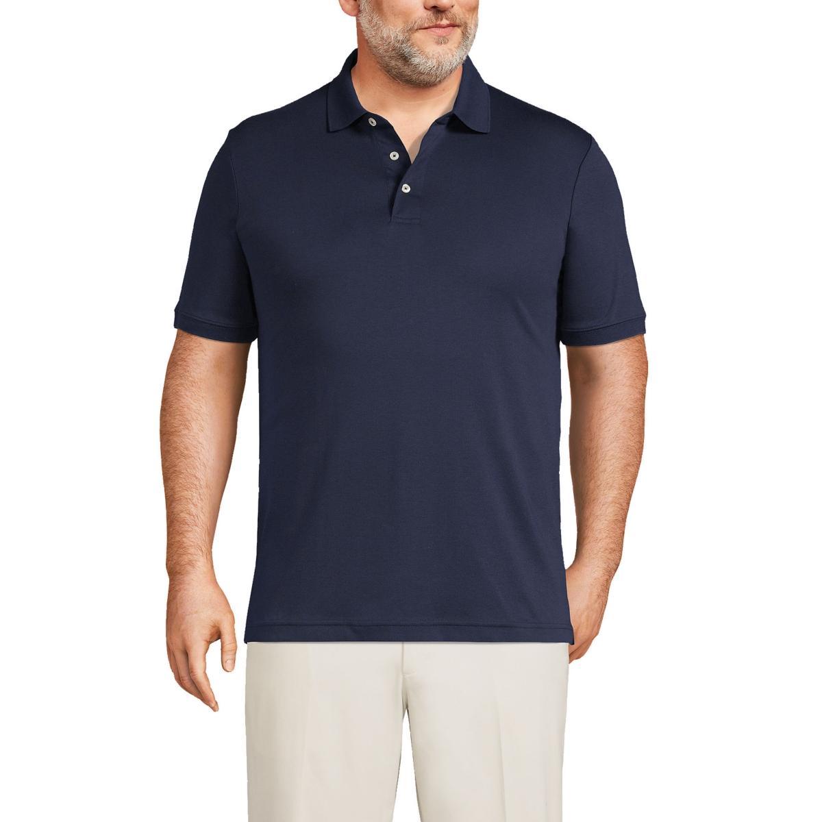 Big & Tall Lands End Classic-Fit Supima Polo, Mens White Product Image