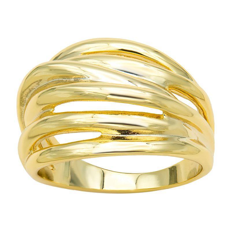 City Luxe Gold Tone Polished Multi Band Chunky Ring, Womens product image