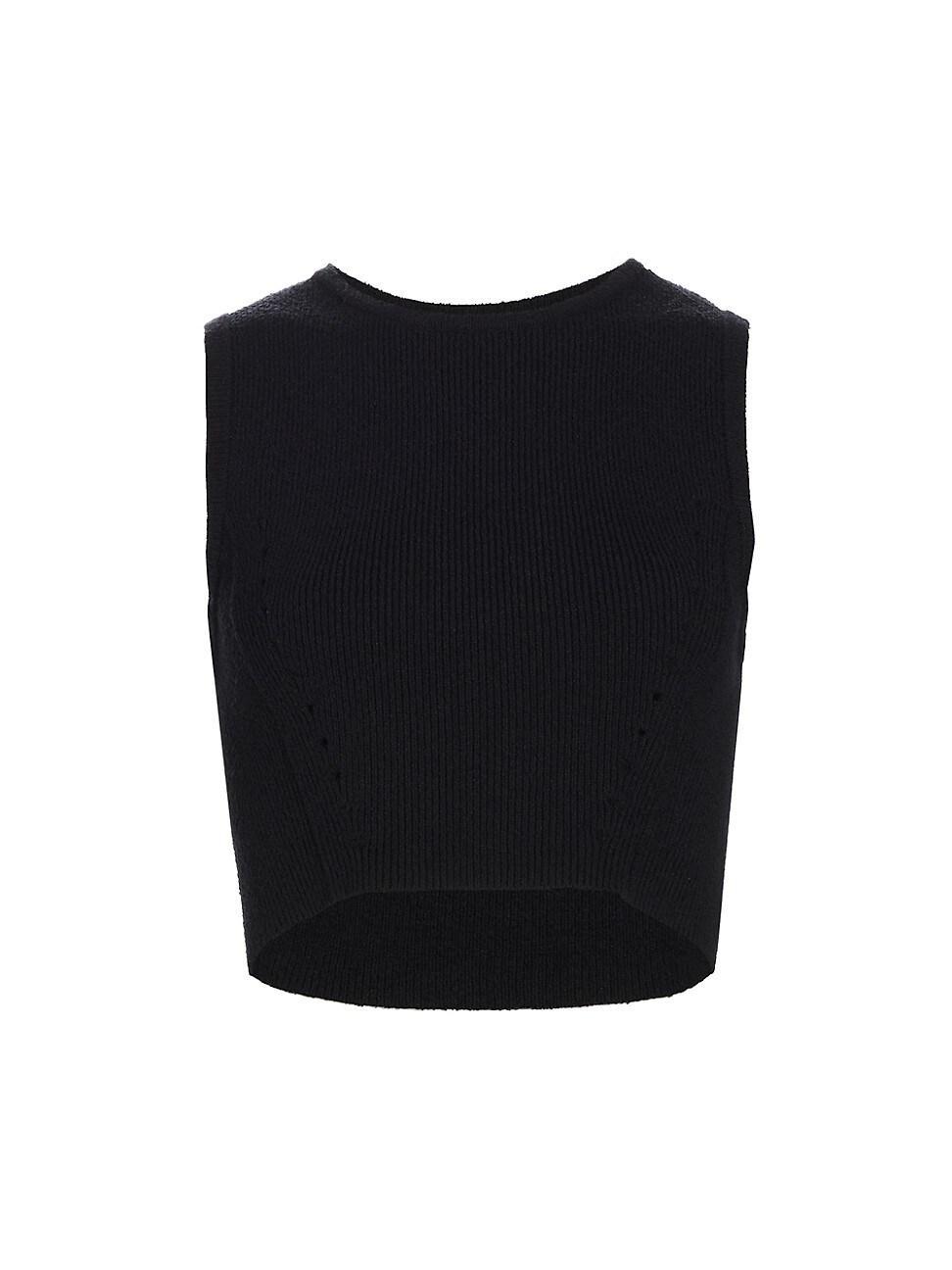 Womens Chace Cotton-Blend Rib-Knit Crop Top product image