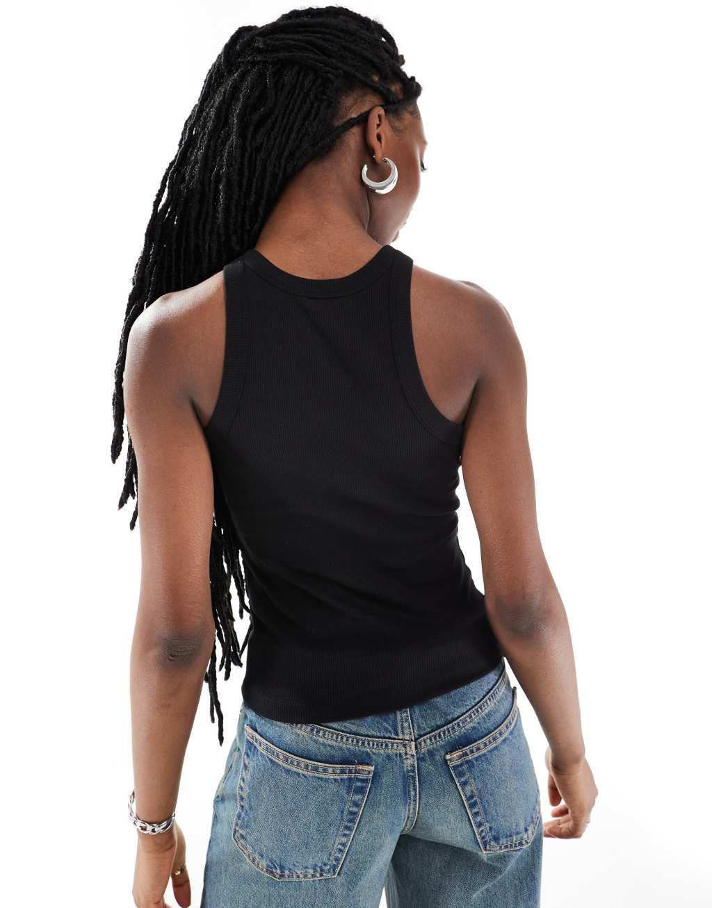 Monki ribbed racer tank top Product Image