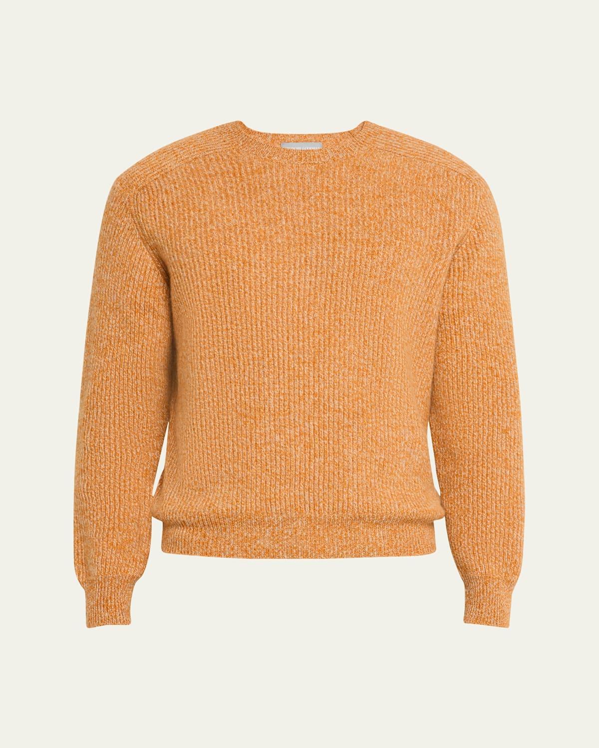 Mens Cashmere Ribbed Crewneck Sweater Product Image