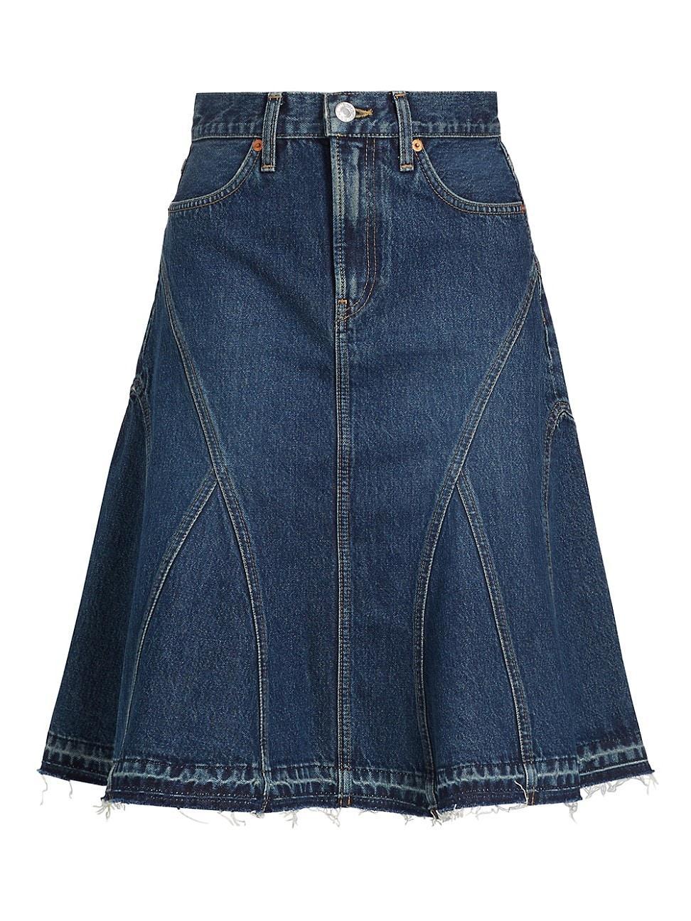 Womens Denim Midi-Skirt Product Image