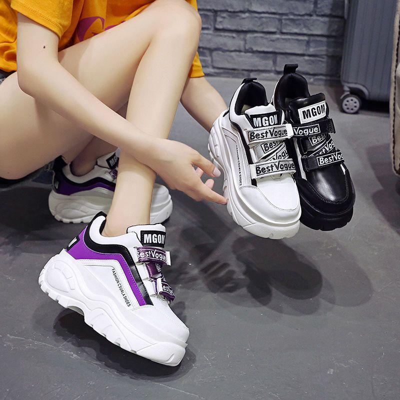 Lettering Color Block Platform Sneakers Product Image