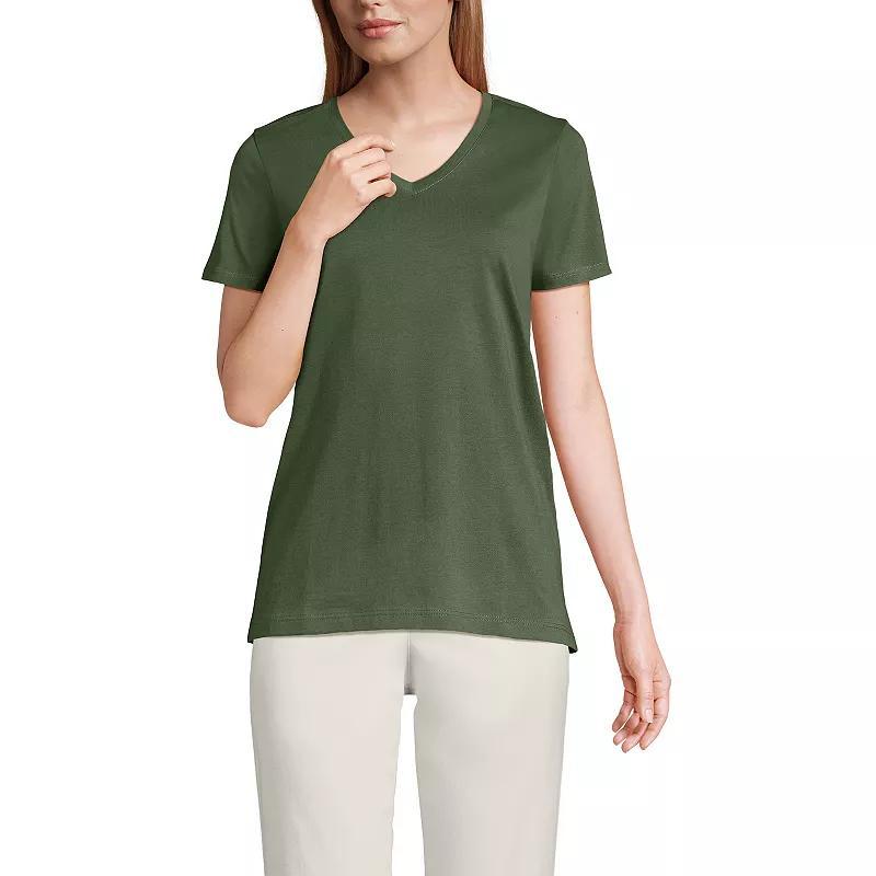 Womens Lands End Relaxed-Fit Supima Cotton V-Neck Tee Product Image